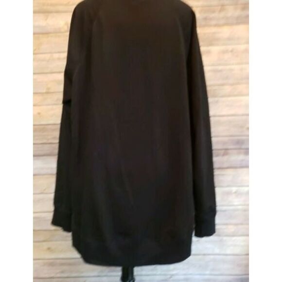 Zella Crewneck Sweatshirt Medium Black Kangaroo Pocket Womens - Picture 1 of 5